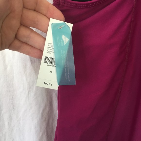NWT LIVI Active Fuchsia Ruffled One Piece Sz 12 - Picture 4 of 11